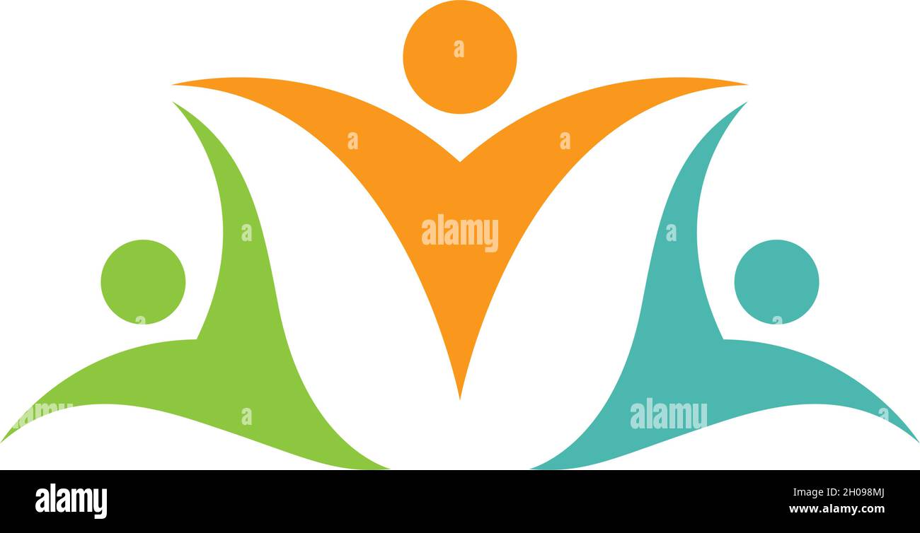 Vettore modello logo per la cura della comunità Illustrazione Vettoriale