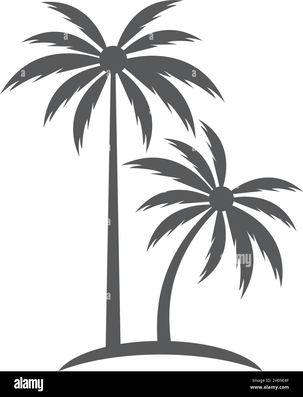 Palm tree estate modello logo illustrazione vettoriale Illustrazione Vettoriale
