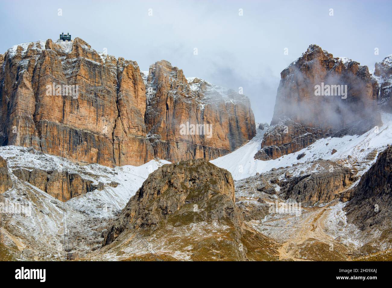 Il passo Pordoi tra il Veneto e il Trentino Alto Adige Foto Stock