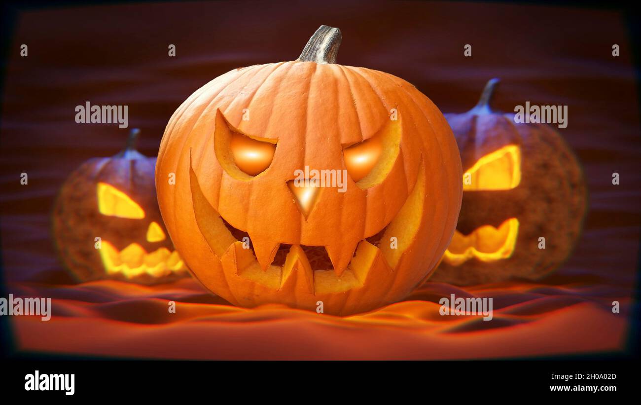 Halloween Pumpkins .Halloween design con zucche . Foto Stock