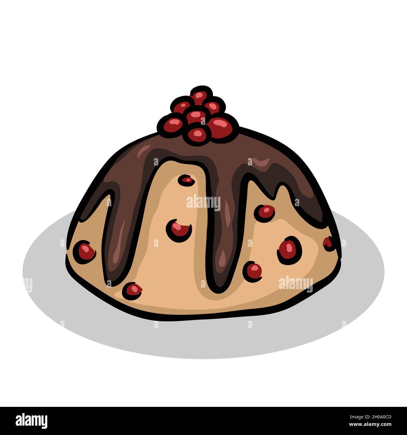 Illustrazione del budino di cioccolato Illustrazione Vettoriale