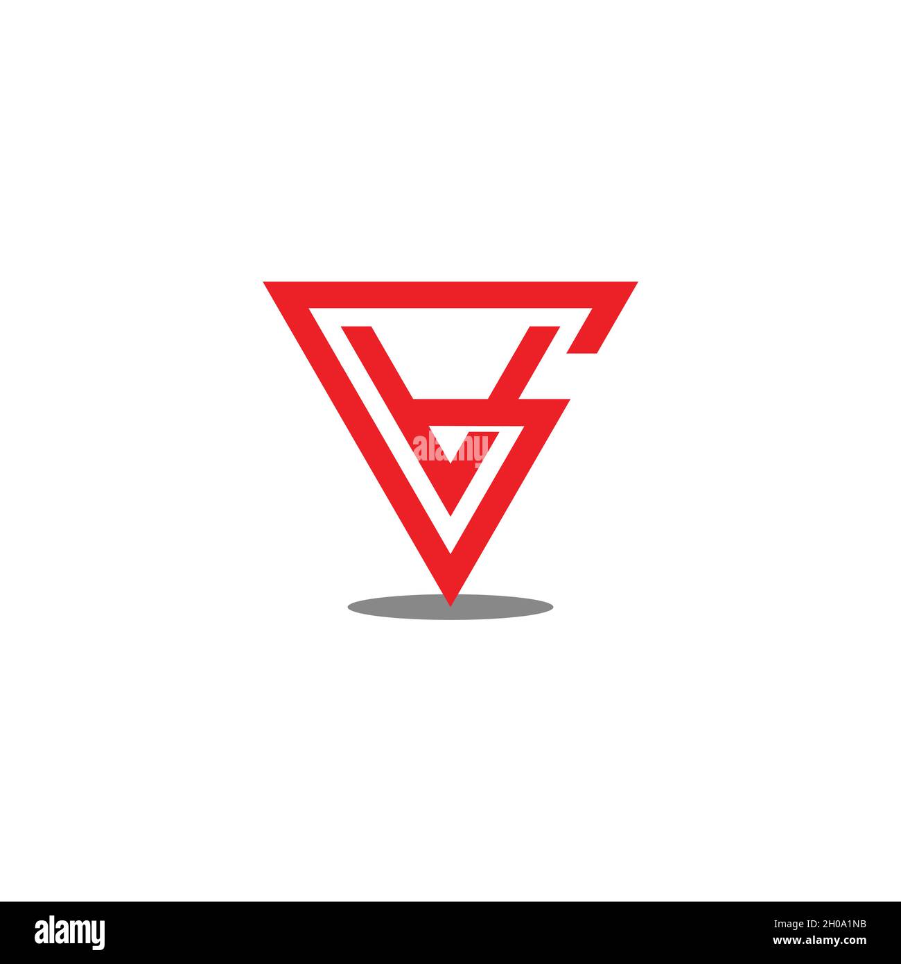 lettera astratta gv linea triangolare disegno geometrico vettore logo Illustrazione Vettoriale