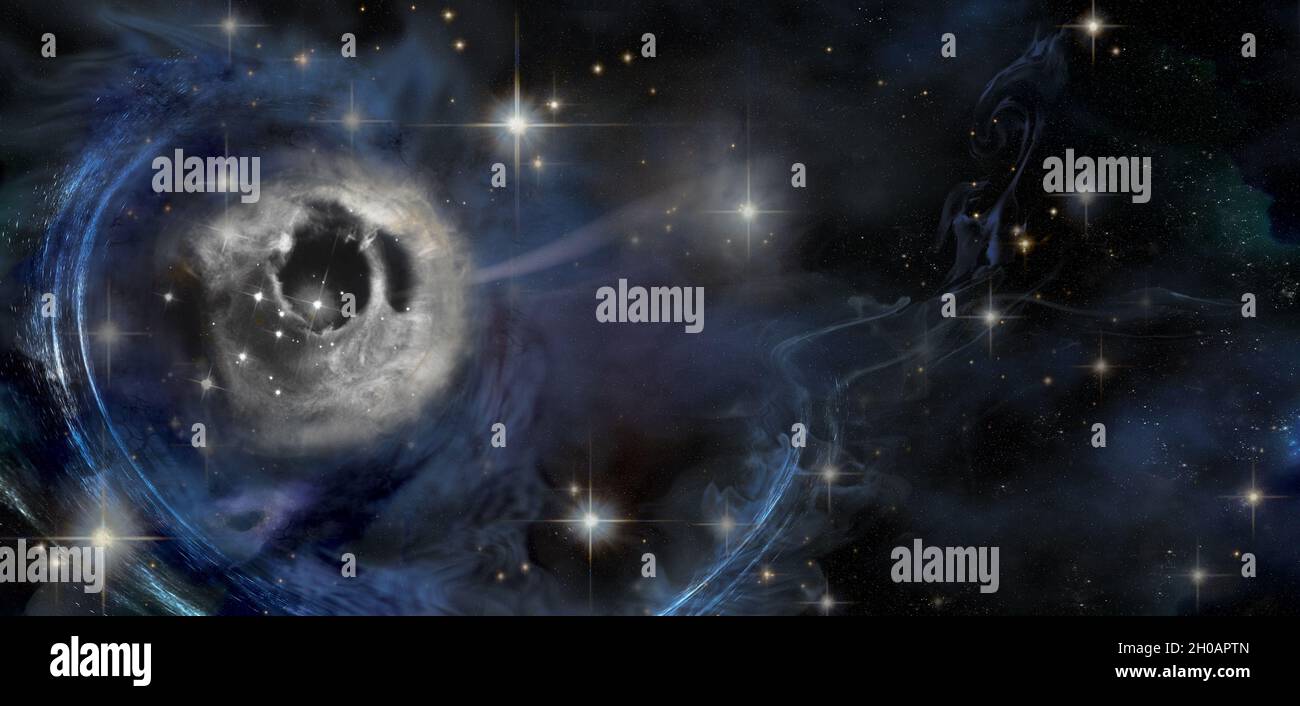 Sfondo spazio astratto. Spirale galattica con nuvole nucleo nello spazio esterno. Copia lo spazio per il tuo testo fantascientivo. Elementi di questa immagine forniti dalla NASA. Foto Stock