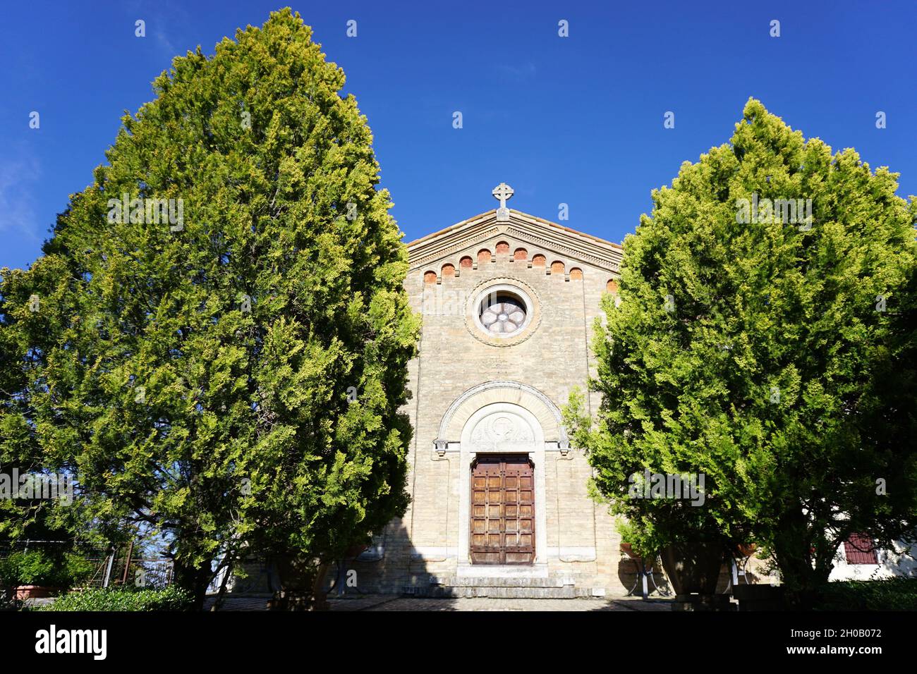 Chiesa parrocchiale del XV secolo, Treia, Marche, Italia, Europa Foto Stock