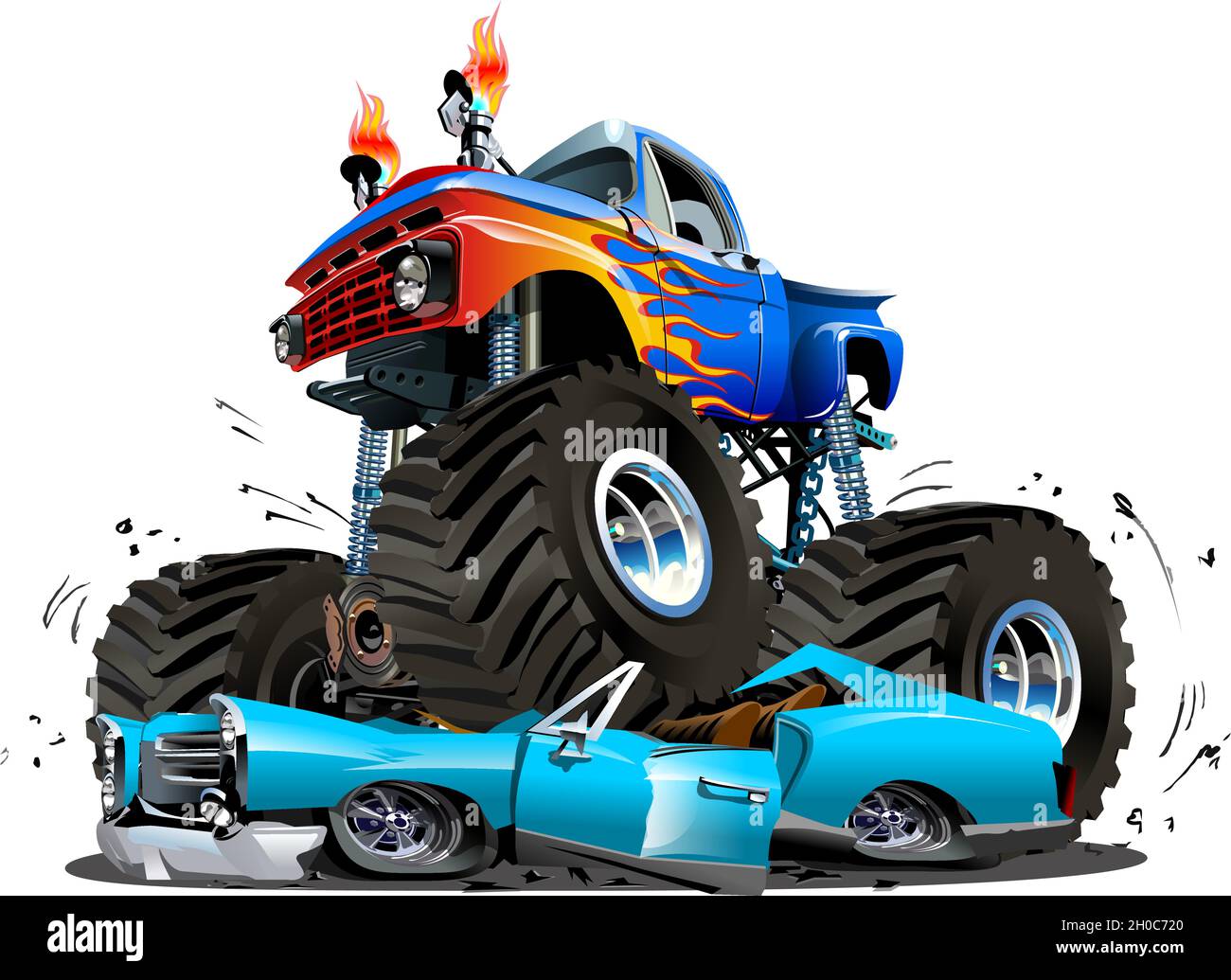 Vettore Cartoon Monster Truck. EPS-10 disponibile separato da gruppi e livelli con effetti di trasparenza per la riverniciatura con un clic Illustrazione Vettoriale