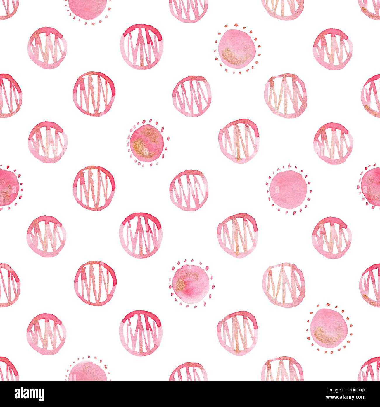 Motivo senza giunture acquerello. Sfondo astratto rosa disegnato a mano. Foto Stock