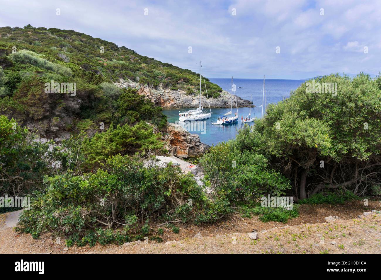 Arcipelago toscano, Cala Maestra, Isola di Giannutri, Toscana, Italia, Europa Foto Stock