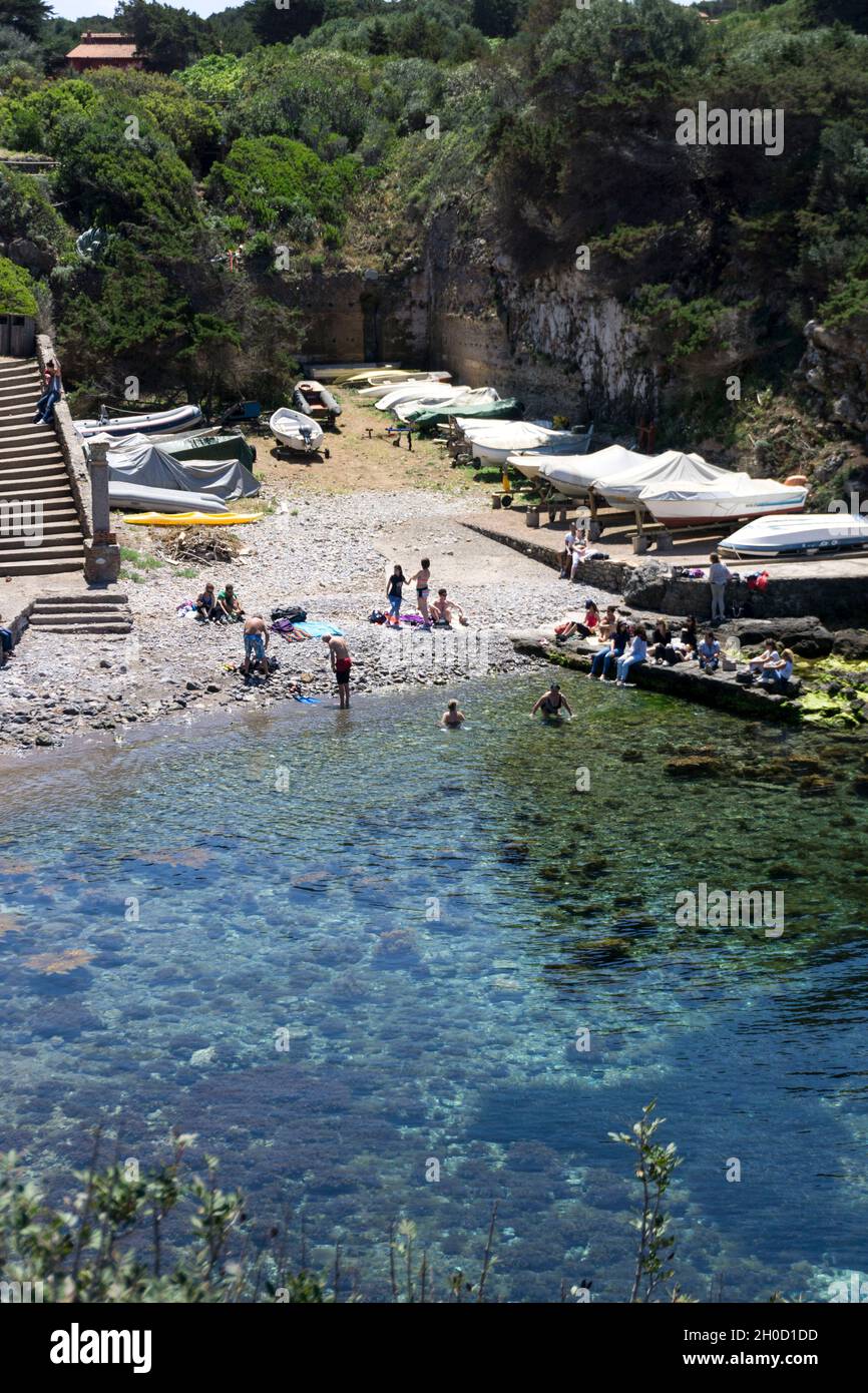 Arcipelago toscano, Cala Maestra, Isola di Giannutri, Toscana, Italia, Europa Foto Stock