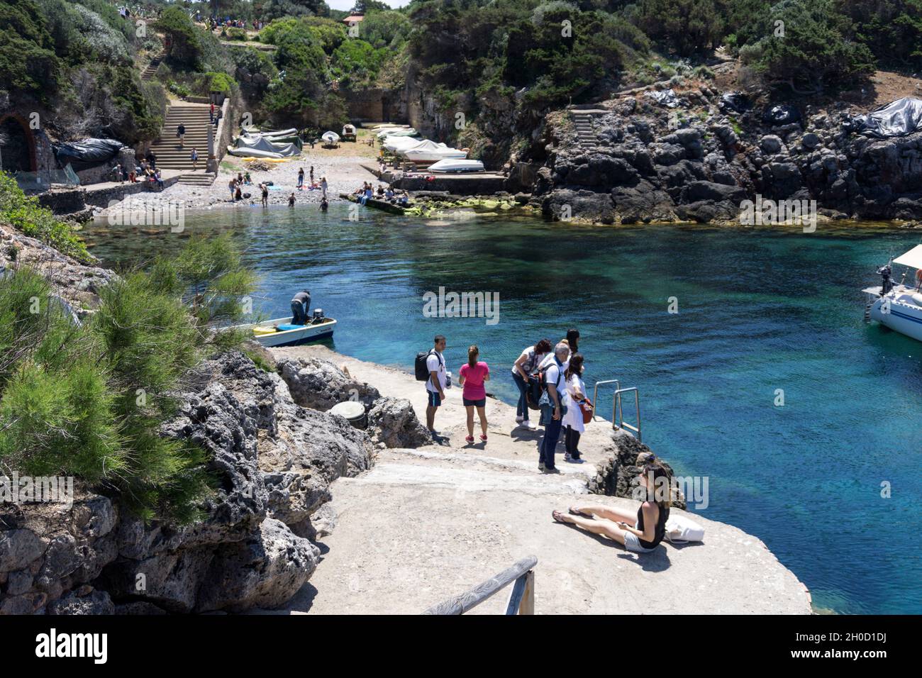Arcipelago toscano, Cala Maestra, Isola di Giannutri, Toscana, Italia, Europa Foto Stock
