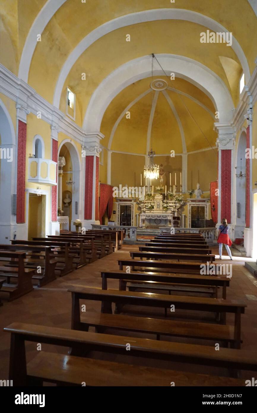 Arcipelago Toscano, Giglio Castello, Chiesa San Pietro Apostolo, Isola del Giglio, Toscana, Italia, Europa Foto Stock