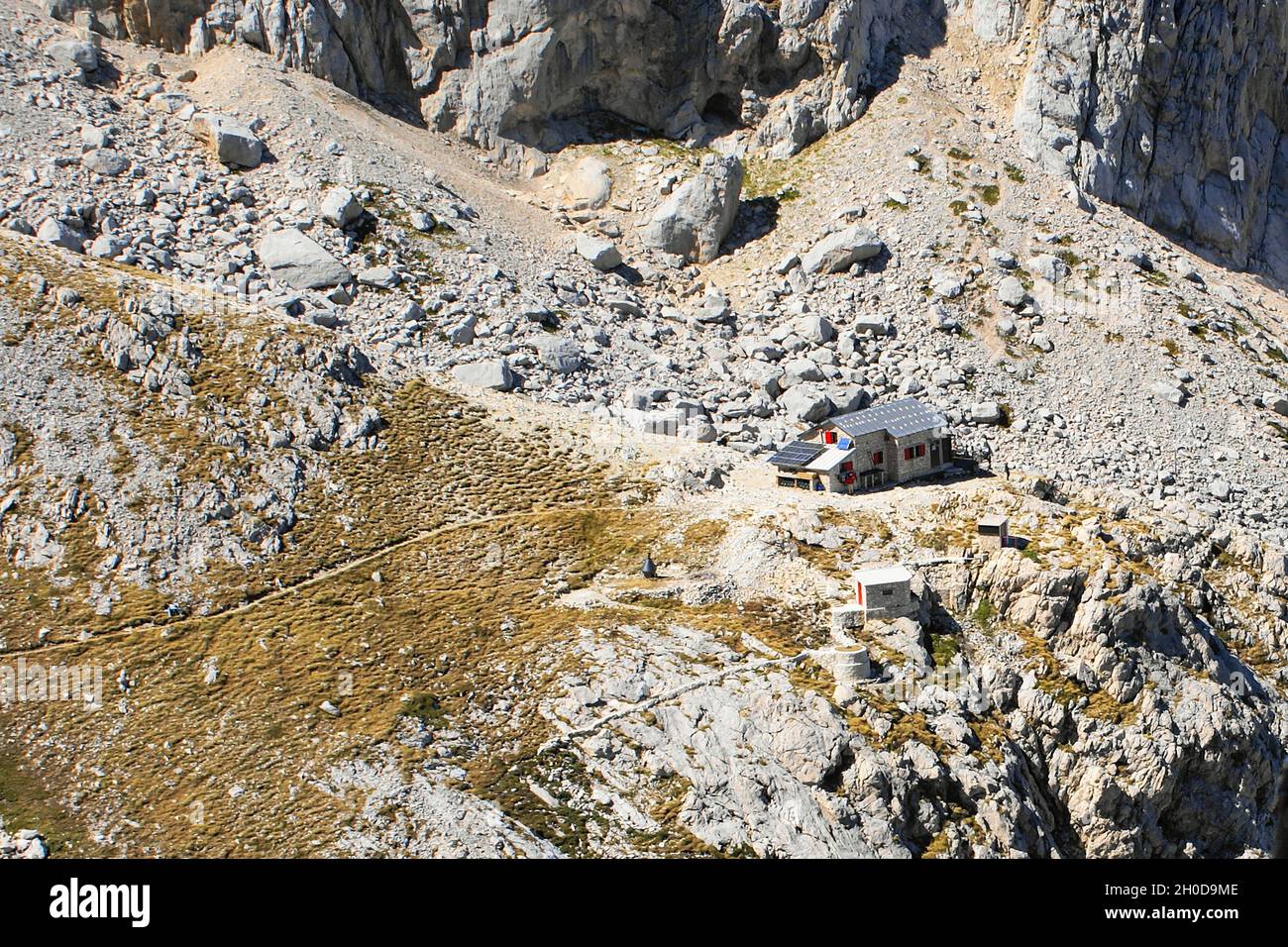 Parco Nazionale del Gran Sasso, Rifugio Franchetti, Teramo, Abruzzo, Italia, Europa Foto Stock