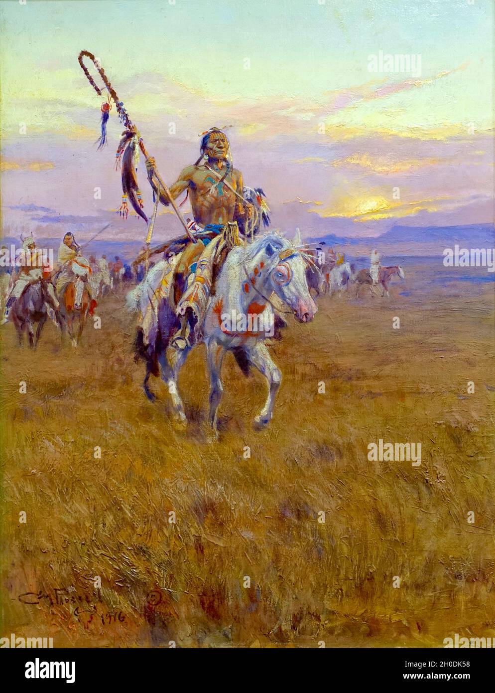 Illustrazione di Charles Marion Russell - uomo di medicina Foto Stock