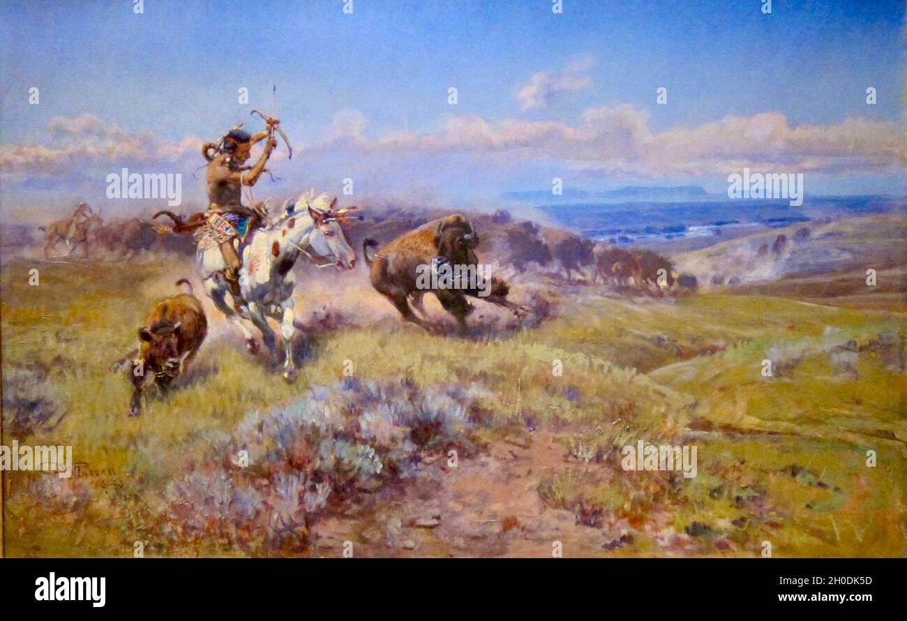 Charles Marion Russell artwork - Fighting Meat Foto Stock