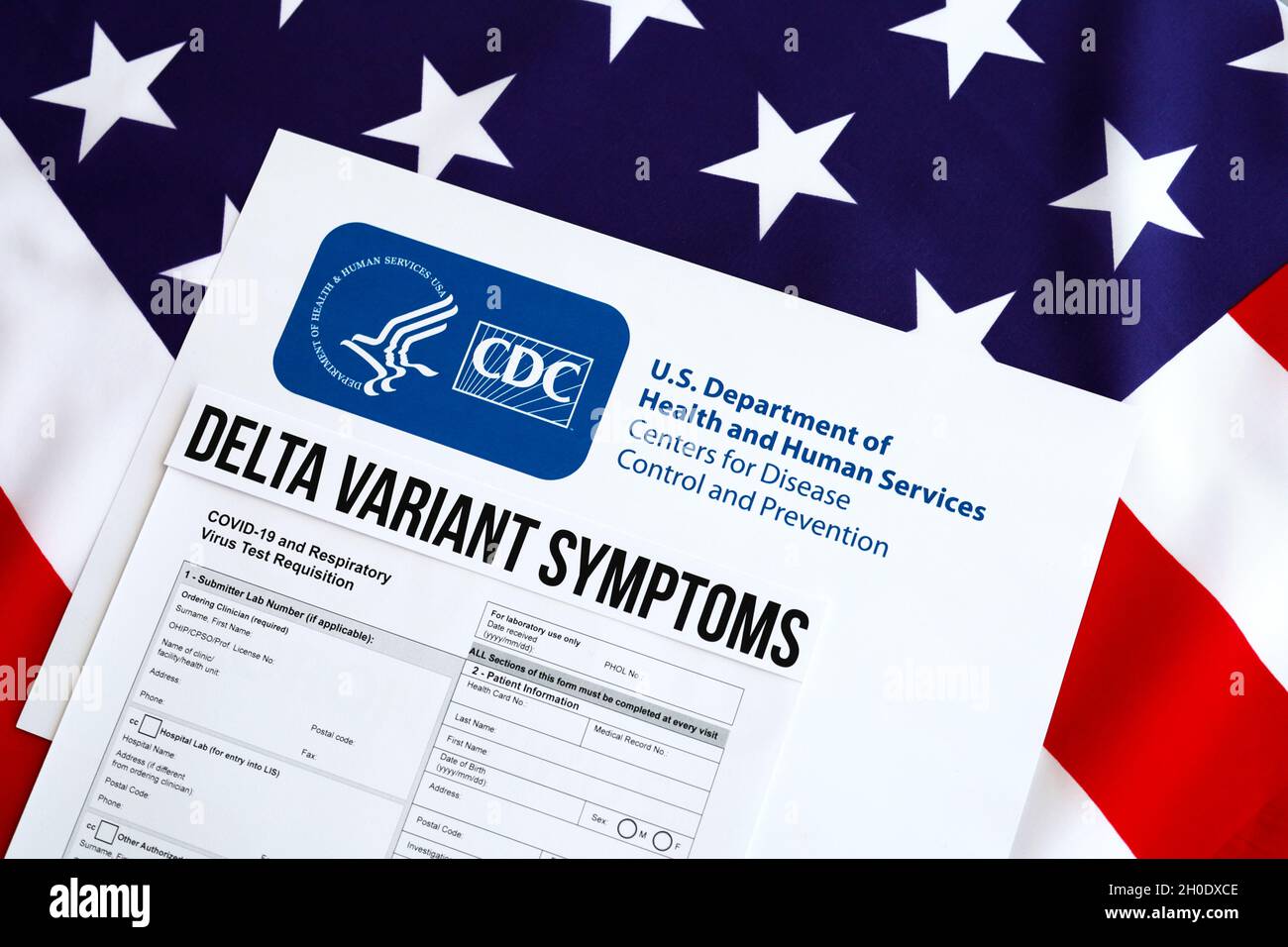 Coronavirus Dipartimento di Salute e Servizio umano variante Delta Foto Stock