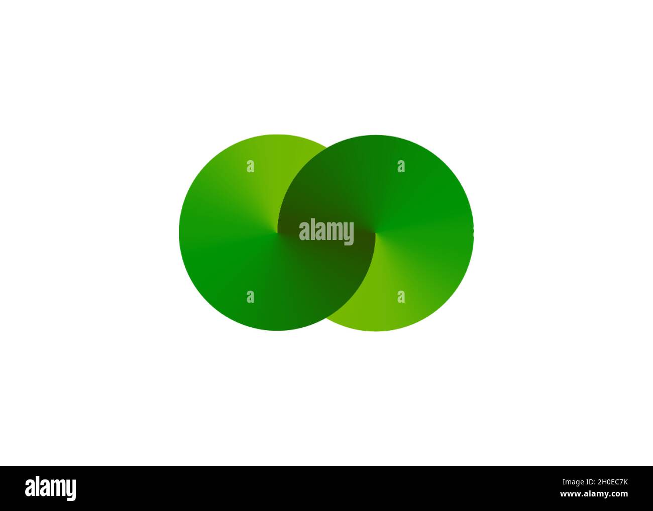 Logo della sfera di ecologia formato da cerchi verdi attorcigliati. Elementi di template di design vettoriale per modelli vegani, bio, grezzi e organici. Immagine dell'icona del segno Illustrazione Vettoriale