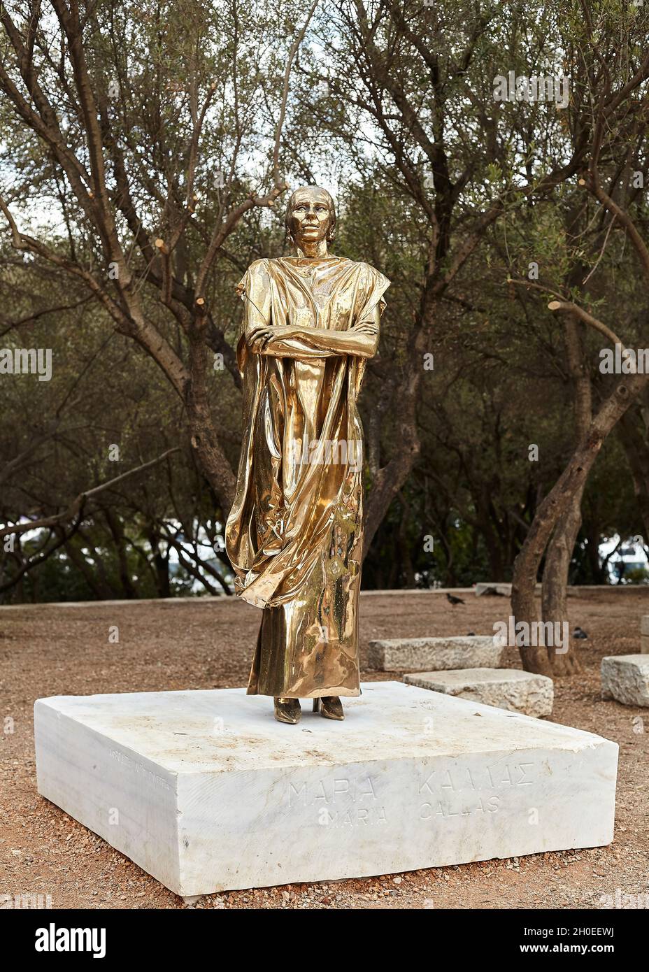 Maria Callas. Statua della cantante lirica greca americana, Maria Callas (1923-1977) ad Atene Grecia Foto Stock