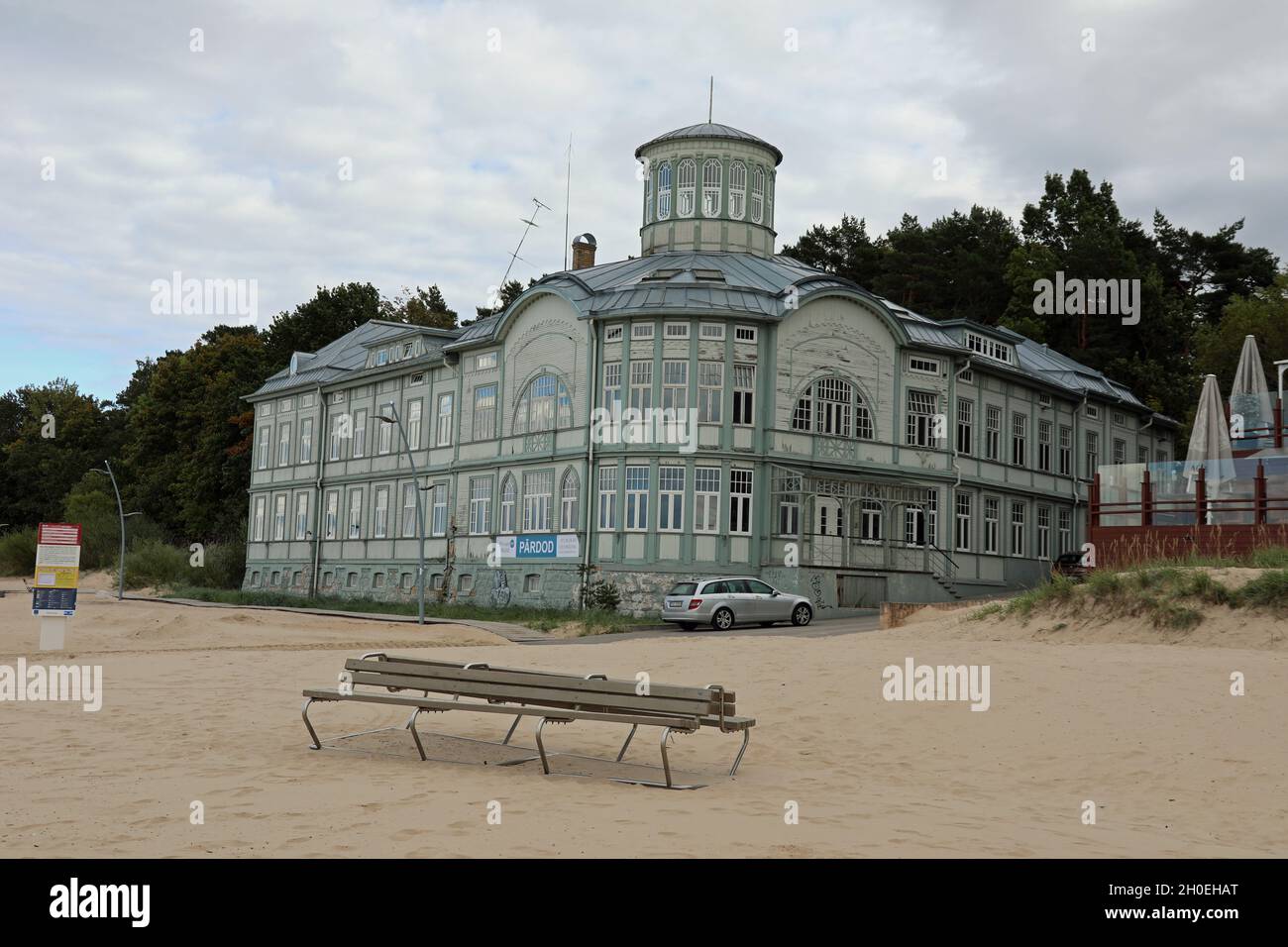 Patrimonio di proprietà sulla spiaggia di Jurmala in Lettonia Foto Stock