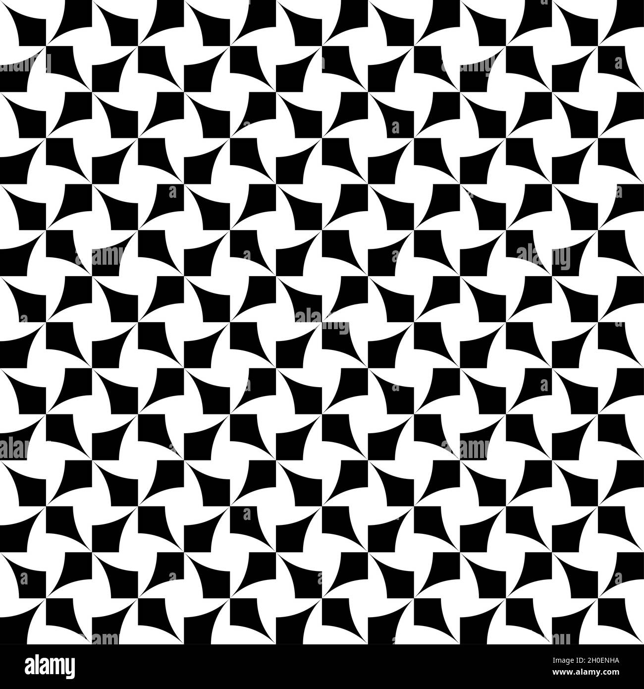 Modello geometrico senza giunture basato su ornamento islamico tradizionale. Bianco e nero. Illustrazione Vettoriale