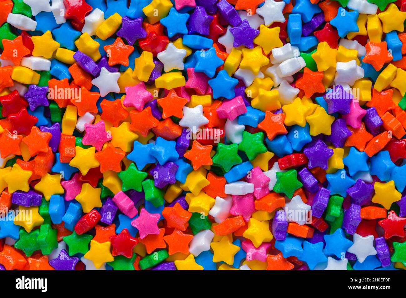Colorati Star Sprinkles Cut out su bianco. Foto Stock
