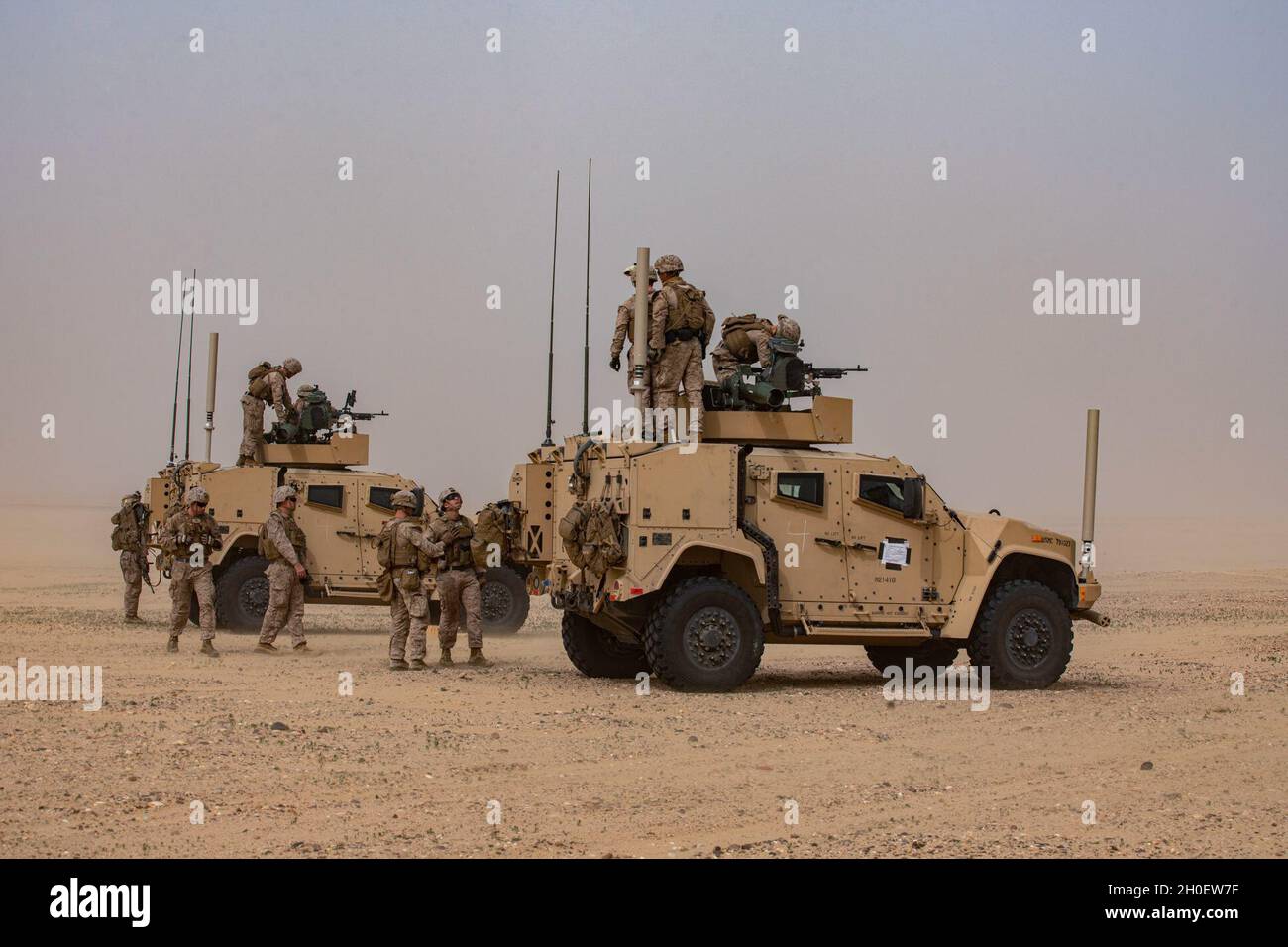 I Marines degli Stati Uniti con la squadra combinata di Anti-Armor 3, la compagnia di armi, la squadra di atterraggio di battaglione 1/4, la 15th unità di spedizione marina, partecipano ad un evento di addestramento di resistenza al fuoco, il 17 febbraio 2021. Il Makin Island Amphibious Ready Group e il 15° MEU forniscono ai comandanti numerati della flotta e dei combattenti una risorsa reattiva, flessibile e distribuita in avanti in grado di proiettare l'energia marittima, eseguire operazioni di emergenza e rispondere alle crisi. Foto Stock