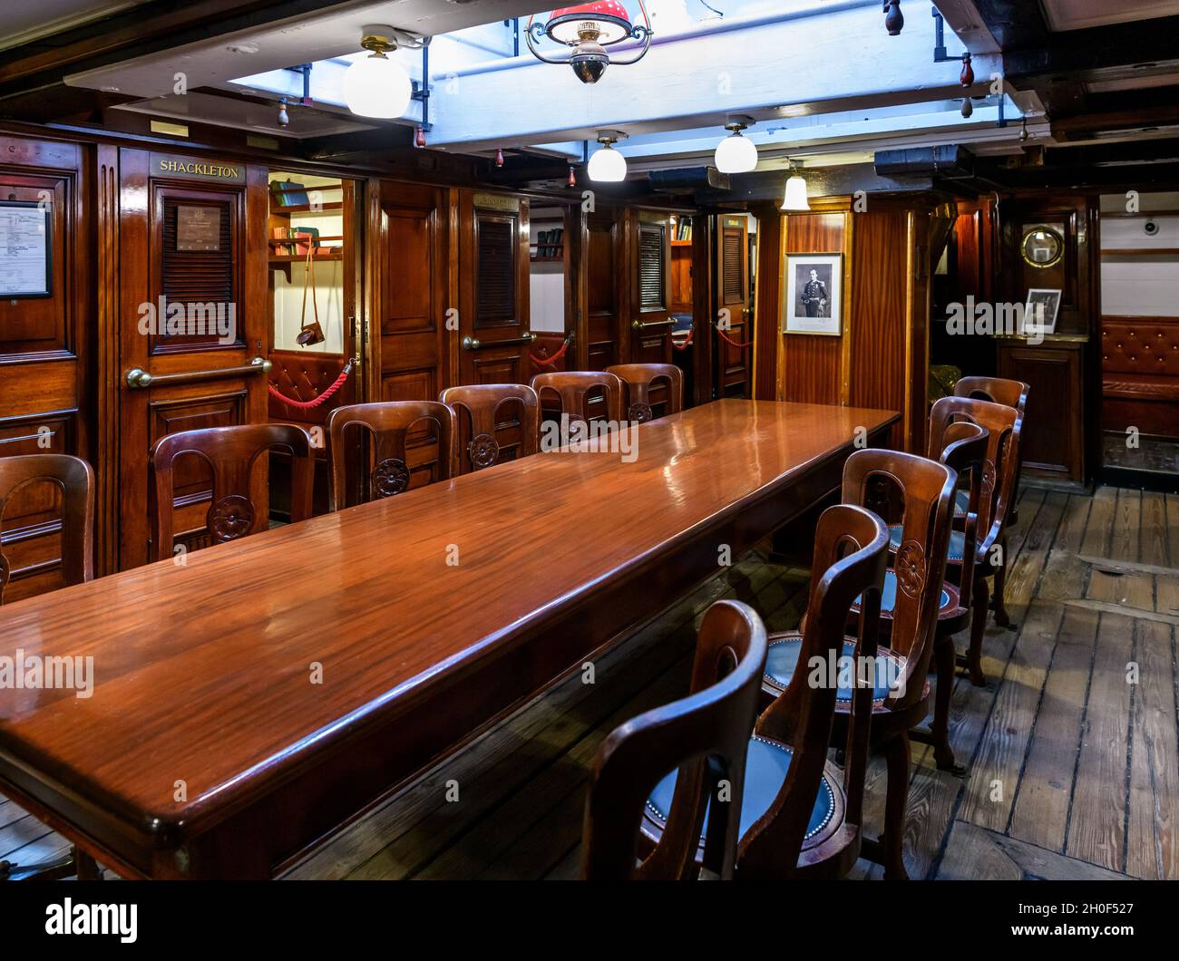 The Ward Room on the RRS Discovery, Discovery Point, Dundee, Scozia, Regno Unito Foto Stock