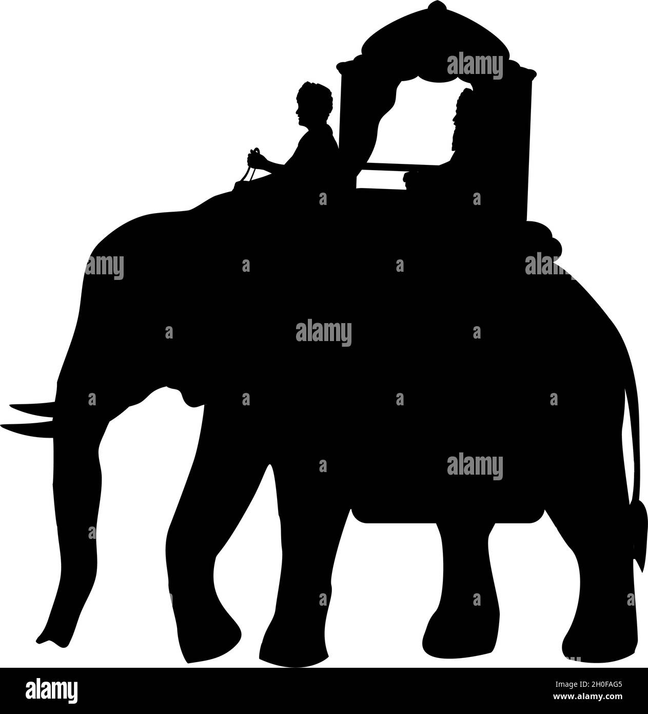 Silhouette elegante con passeggero. Turismo di tradizione. Illustrazione Vettoriale