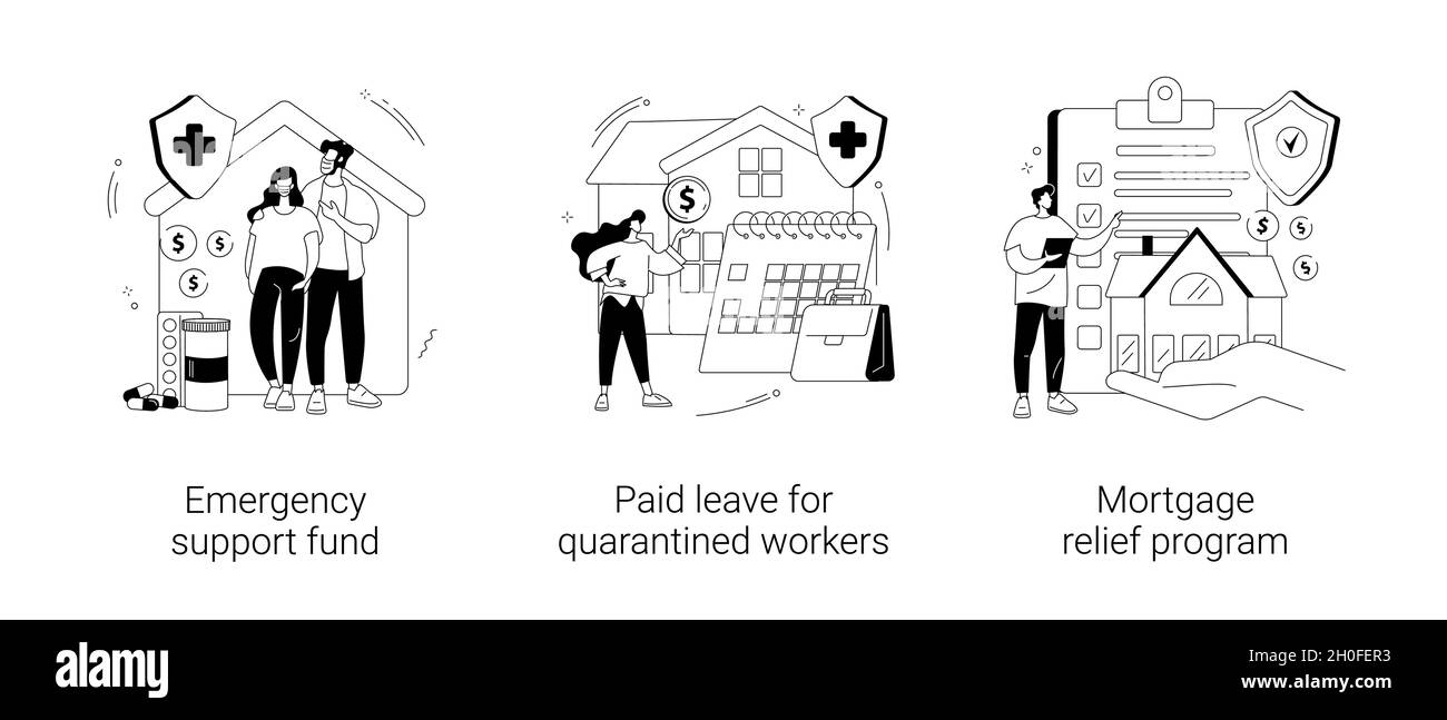 Illustrazioni vettoriali astratte del concetto di aiuto governativo. Illustrazione Vettoriale