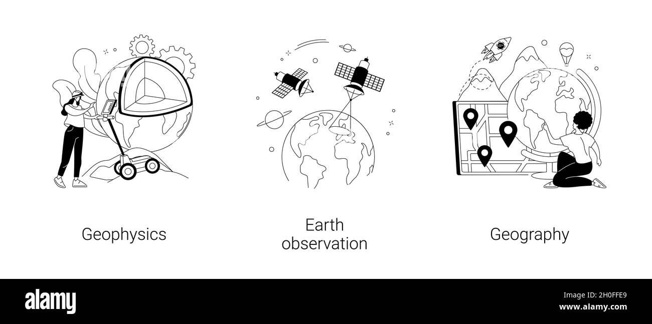 Illustrazioni vettoriali del concetto astratto della scienza planetaria. Illustrazione Vettoriale