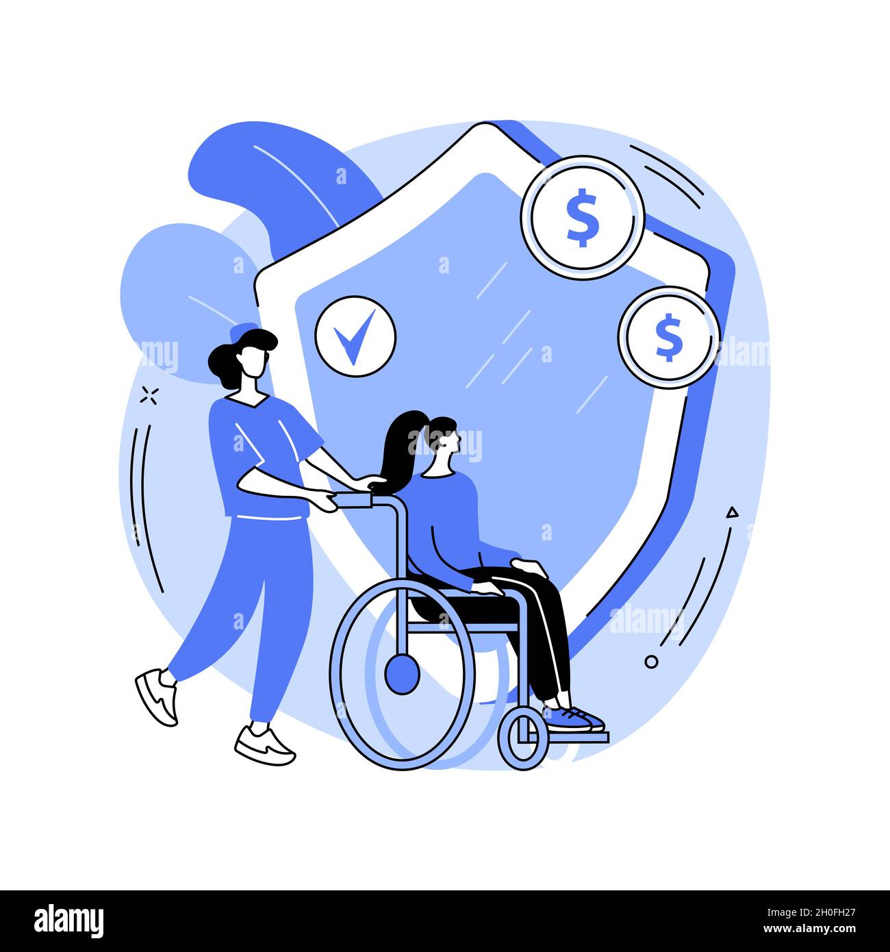 Illustrazione vettoriale del concetto astratto del beneficio non contributivo. Illustrazione Vettoriale