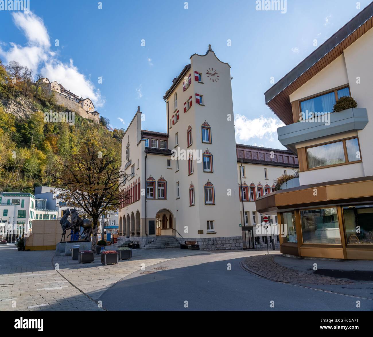 Municipio di Vaduz - Vaduz, Liechtenstein Foto Stock
