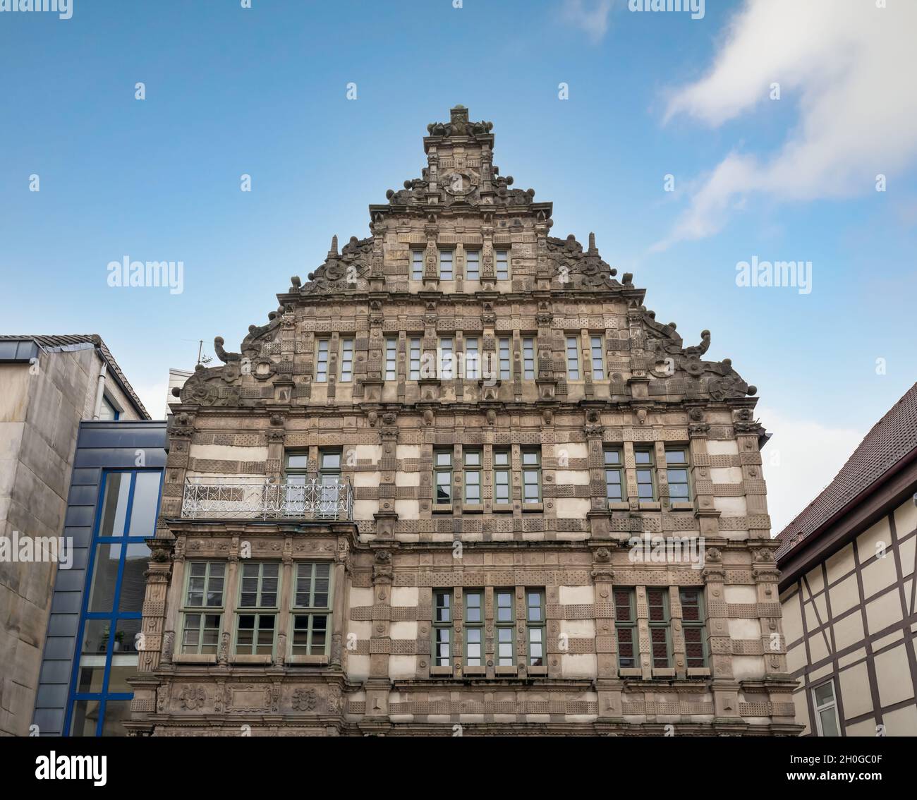 Pied Pipers House (Rattenfangerhaus) - Hamelin, bassa Sassonia, Germania Foto Stock