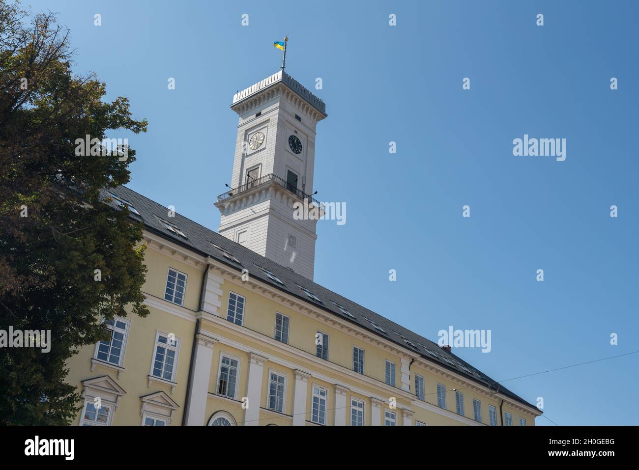 Torre del Municipio di Lviv - Lviv, Ucraina Foto Stock