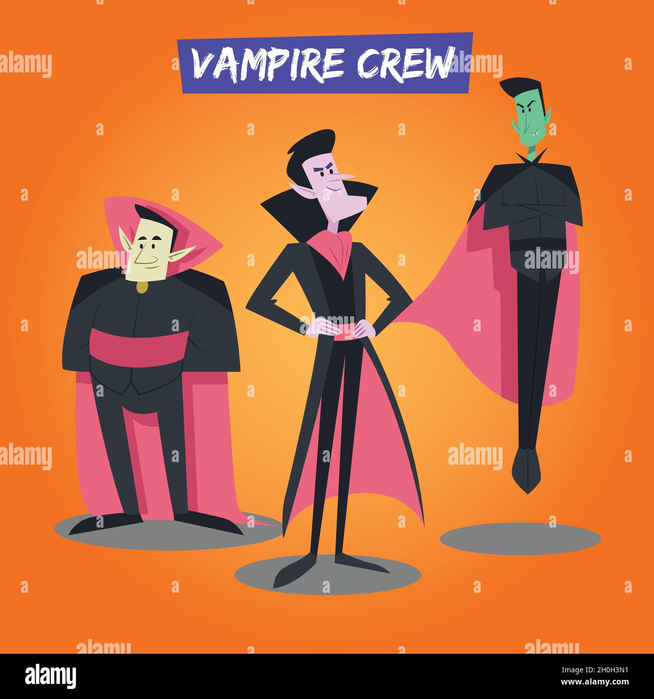 variety vampiri caratteri collezione disegno vettoriale Illustrazione Vettoriale
