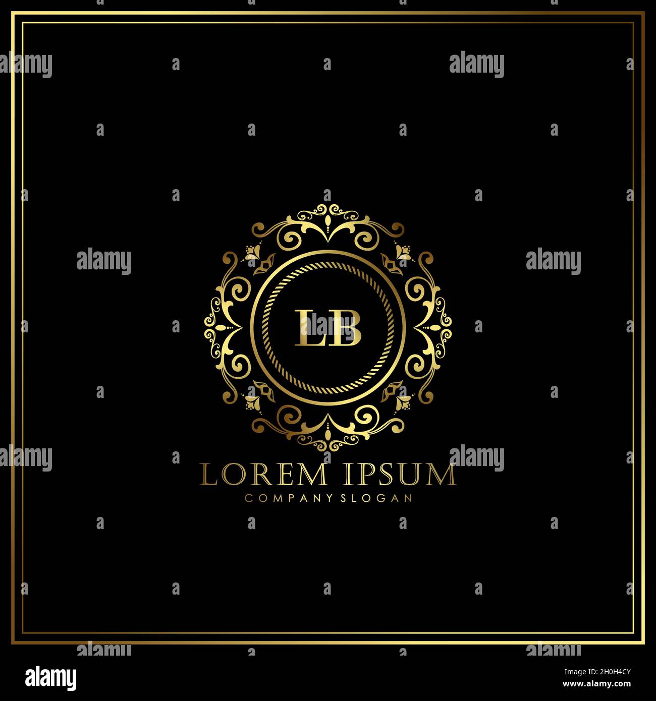 LB Initial Letter Luxury Logo template in Vector per Ristorante, Royalty, Boutique, Cafe, Hotel, Araldico, Gioielli, Moda e altri illustri vettoriali Illustrazione Vettoriale