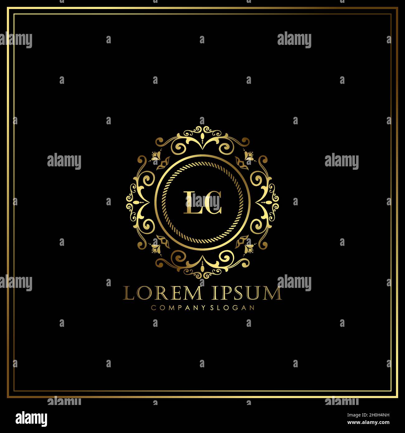 LC Initial Letter Luxury Logo template in Vector per Ristorante, Royalty, Boutique, Cafe, Hotel, Araldico, Gioielli, Moda e altri illustratori vettoriali Illustrazione Vettoriale