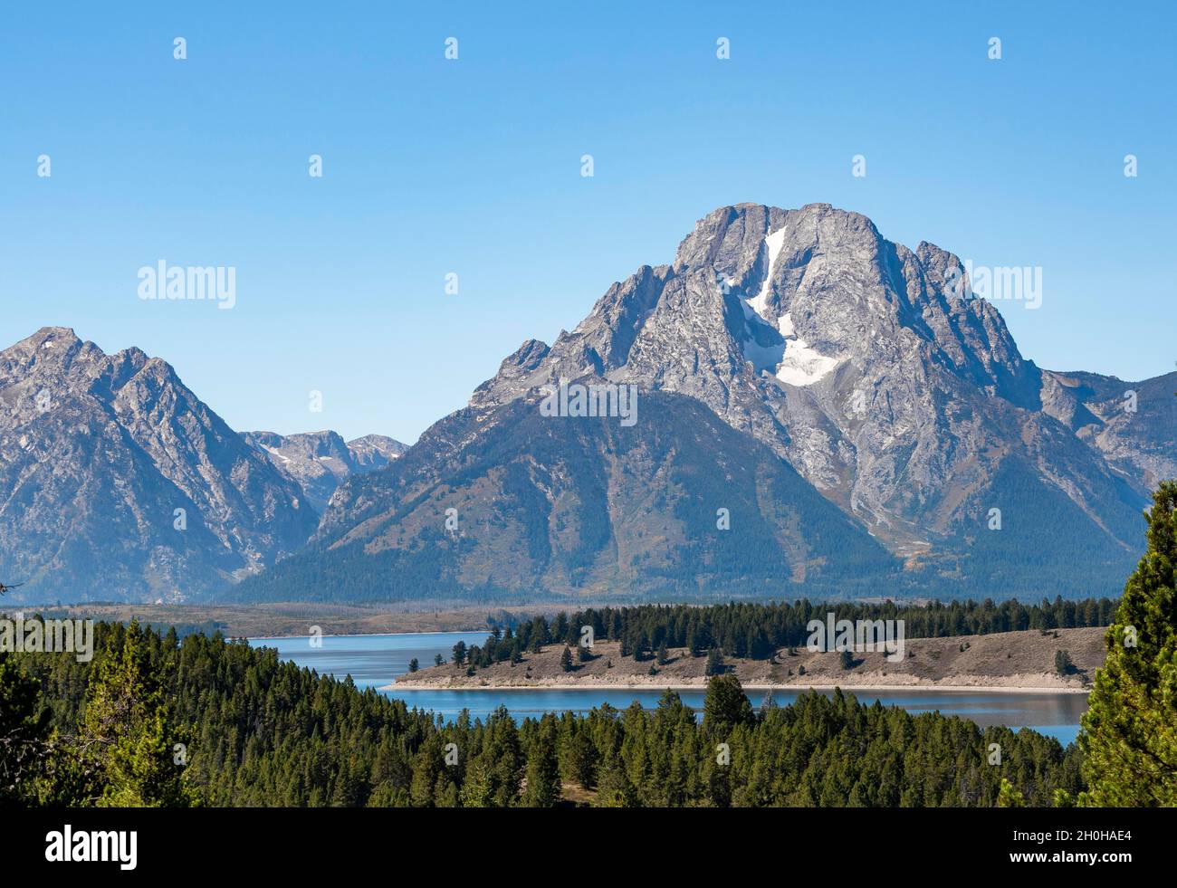Summit of Mount Moran, Teton Range, Grand Teton National Park, Wyoming, USA Foto Stock