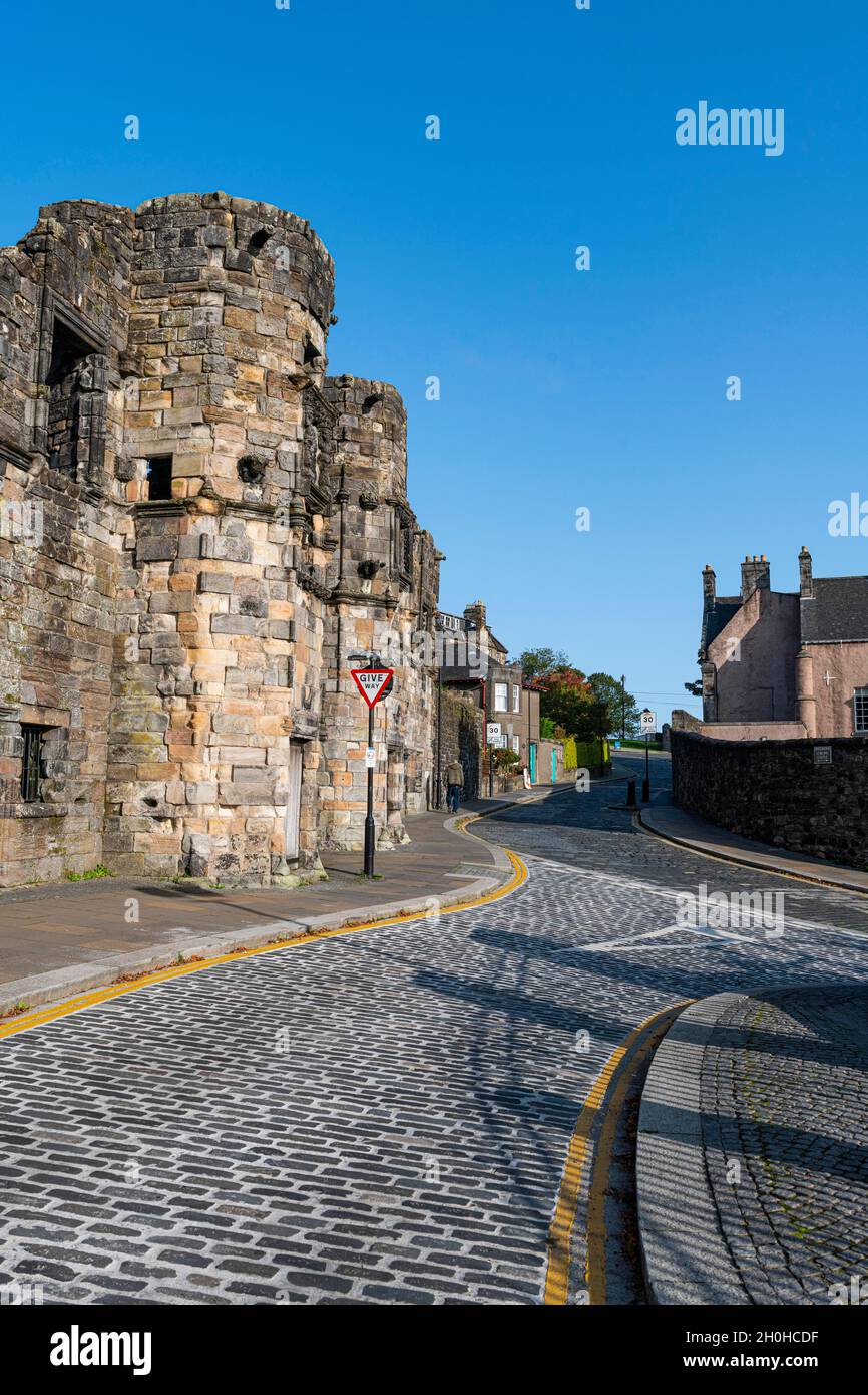 Quartiere storico di Stirling, Scozia, Regno Unito Foto Stock