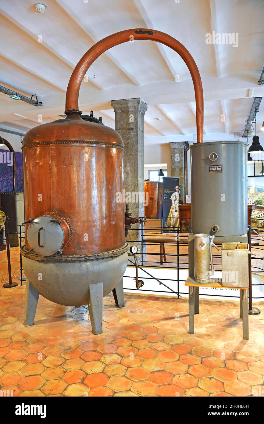 Distilleria storica, produttore di profumi, Fragonard, Grasse, Var, Provenza, Francia meridionale, Francia Foto Stock