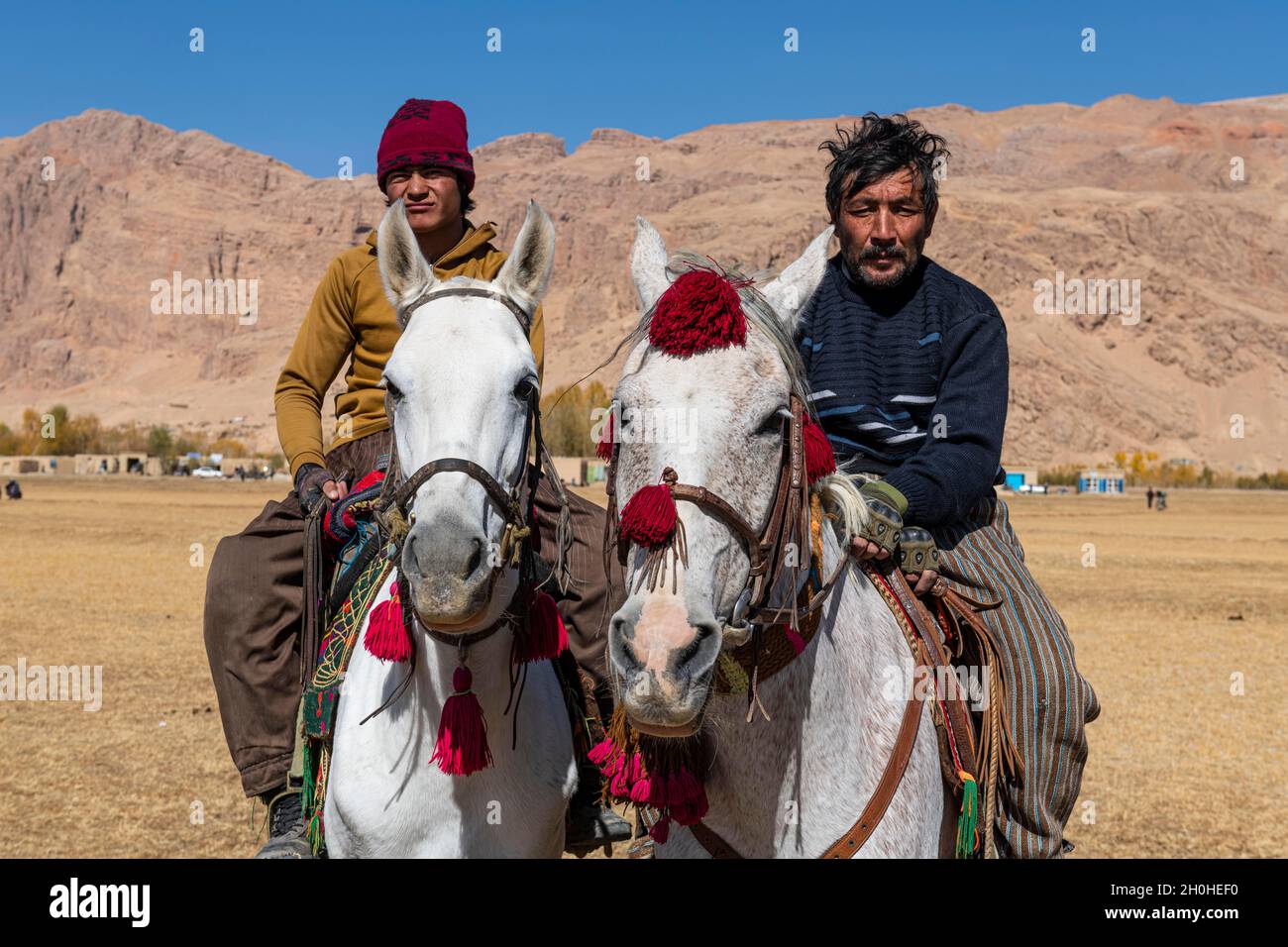 Gioco di Buzkashi, Yaklawang, Afghanistan Foto Stock