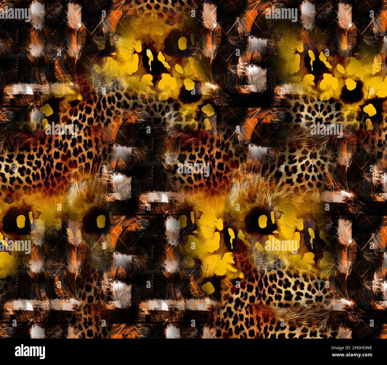 Stampa, tessuto tessile stampa modello, cuscini design, abito modello, leopardo, camouflage, Zebra, disegni barocchi e combinazioni. Foto Stock