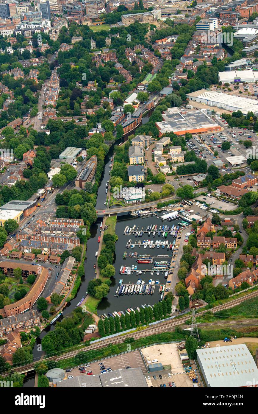 Immagine aerea di Castle Marina a Nottingham, Nottinghamshire Inghilterra UK Foto Stock