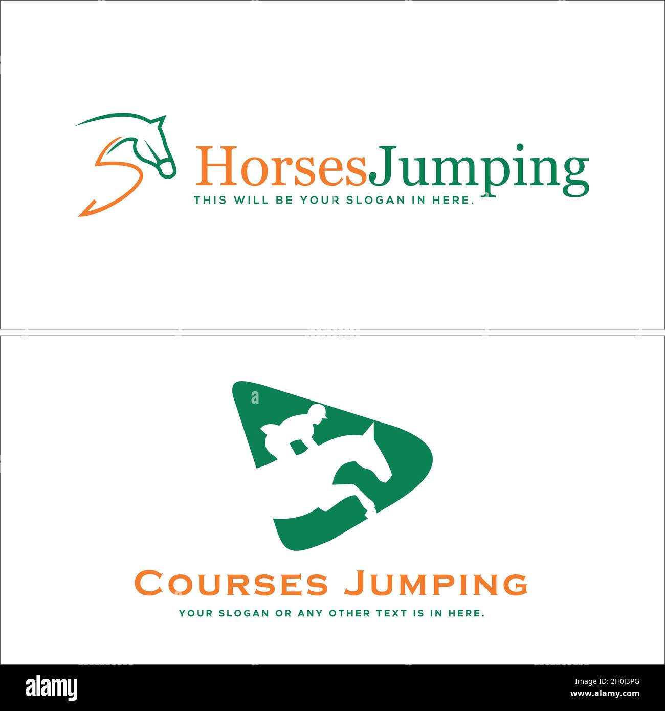 Corsi moderni Horse animale logo design Illustrazione Vettoriale