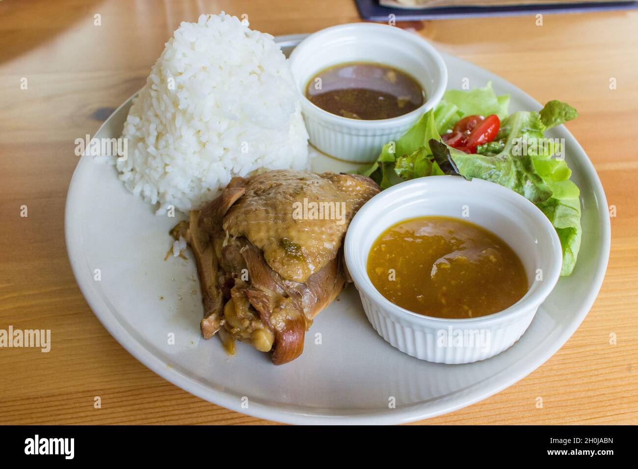 pollo stufato di riso Foto Stock