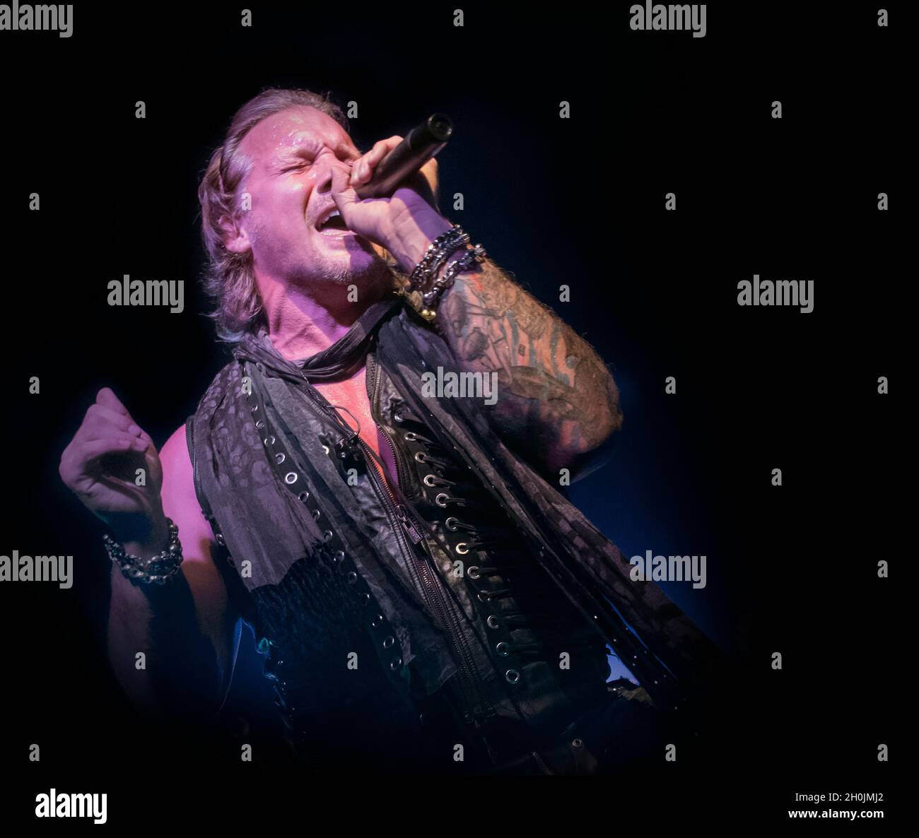 Fozzy (cantante Chris Jericho) vive in concerto presso la Birmingham O2 Academy 2, 27 ottobre 2017. Fotografia di musica dal vivo Foto Stock