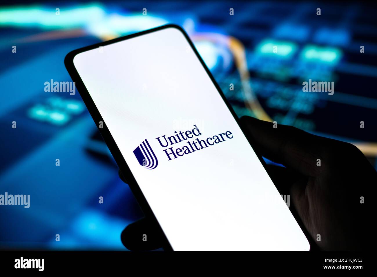 West Bangal, India - 09 ottobre 2021 : UnitedHealthcare logo sullo schermo del telefono immagine stock. Foto Stock