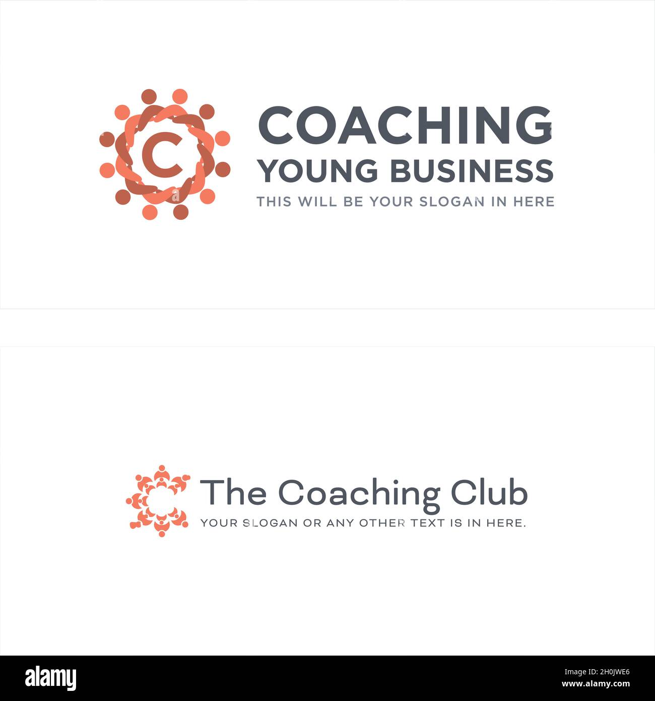 Moderna comunità di business persone iniziale lettera C logo design Illustrazione Vettoriale