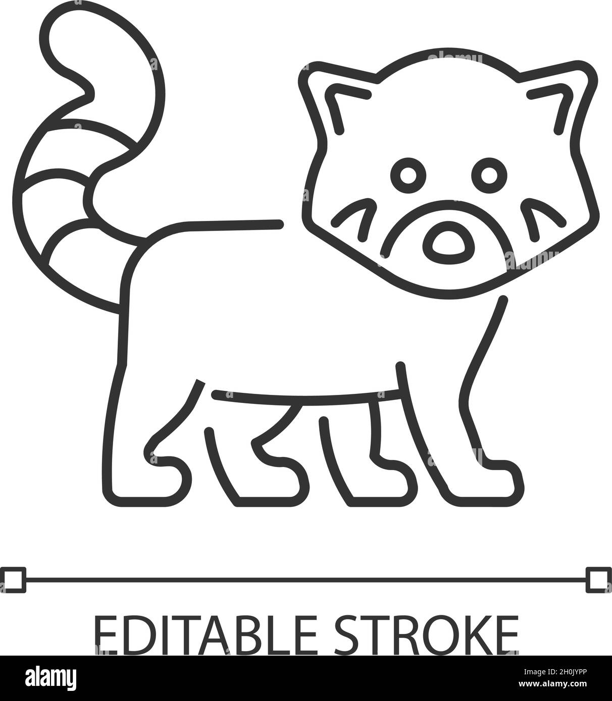 Icona rossa panda lineare Illustrazione Vettoriale