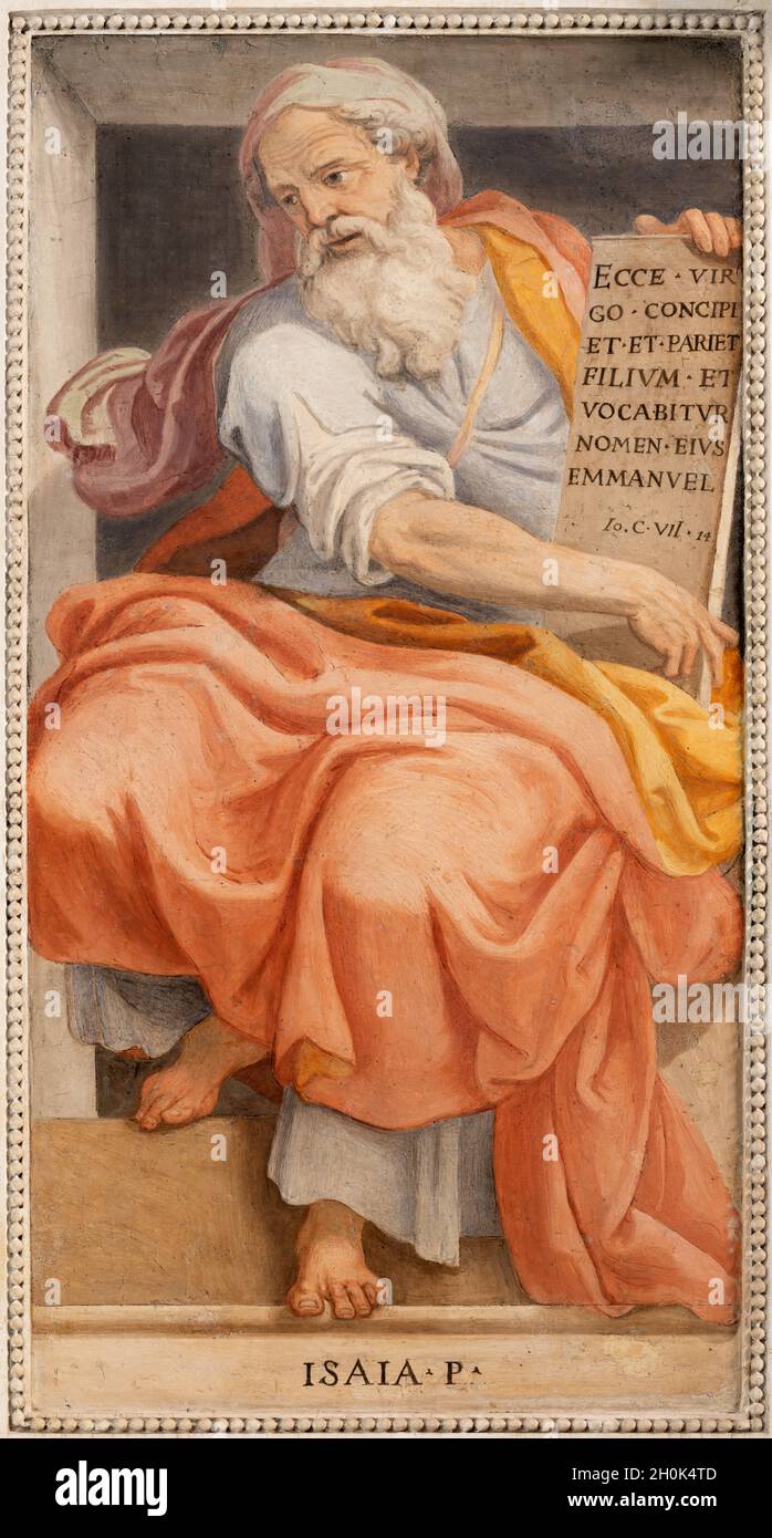 ROMA, ITALIA - 29 AGOSTO 2021: L'affresco profeta Isaia nella chiesa Chiesa di San Francesco a Ripa di Giovani Battista Ricci - il Navarro (1620). Foto Stock