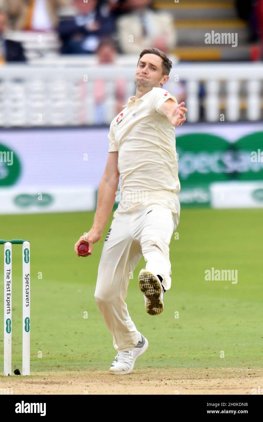 In Inghilterra Chris Woakes Bowls Foto Stock