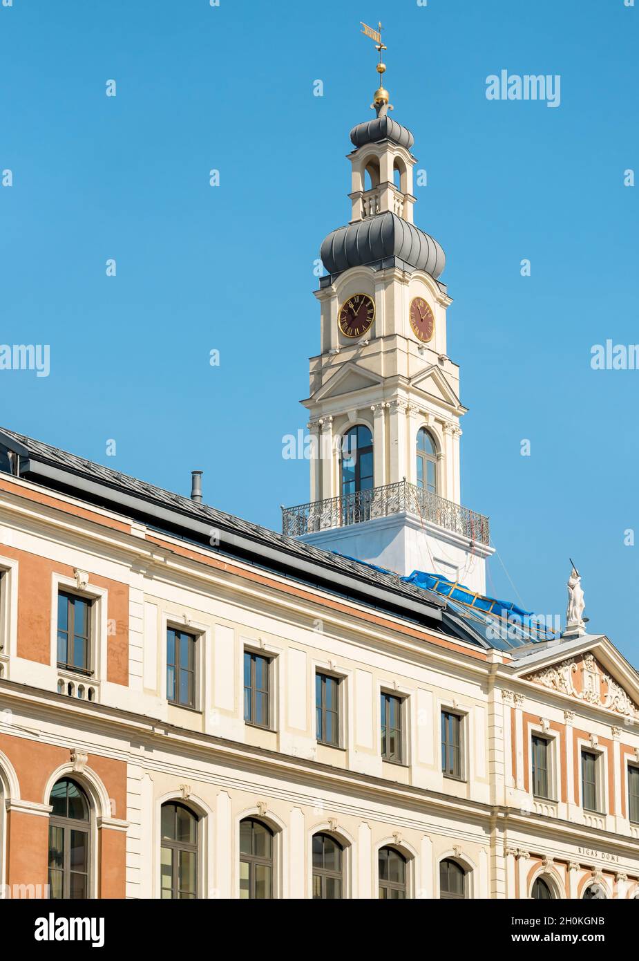 Il comune di riga, la cupola di Rigas è l'edificio governativo della città di riga, Lettonia Foto Stock